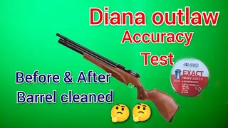 Diana outlaw .177 accuracy test before and after barrel cleaning 😊😊🤔