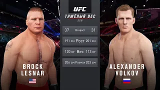 БРОК ЛЕСНАР VS АЛЕКСАНДР ВОЛКОВ UFC 4 CPU VS CPU