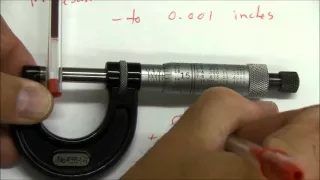 Measuring to 1 thousandth of an inch using a micrometer