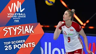 Magdalena Stysiak - TOP SCORER - with 25 Points Made vs. Italy | Women's VNL Highlights