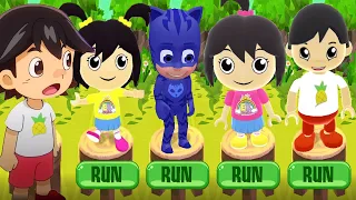 Tag with Ryan - PJ Masks Catboy vs Island Ryan vs Sisters Emma and Kate