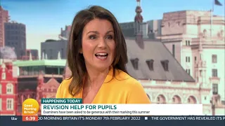 Susanna Reid - Low Cut Yellow Style Outfit - 7th Feb 2022