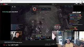 Tyler1 reacts to Baus carrying Showmaker on Sion