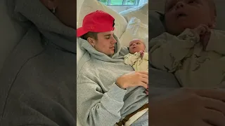 justin with new born baby 💙#justinbieber #haileybieber