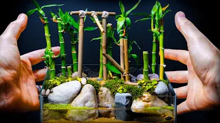 Micro Zen Water Garden and Moving Bamboo Fountain (DIY Shishi-Odoshi Landscape)