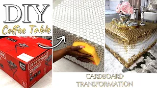 WOW! DIY Coffee Table Made FROM Cardboard Box| DIY GOLD DRIP Coffee Table Idea