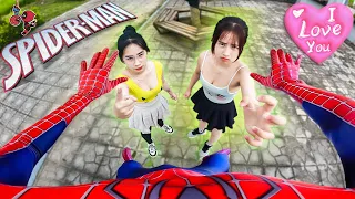 TEAM SPIDER-MAN Bros || Making fun of LITTLE-SPIDEY and then SPIDER-GIRL Scolded US! (Comedy Stunts)