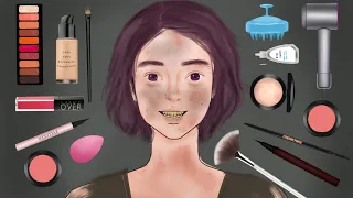 Makeup animation // HOMELESS to PRINCESS transformation // asmr stop motion animation