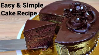 Chocolate Truffle Cake,Easy Chocolate Cake Recipe, Eggless and without oven,eggless chocolate sponge