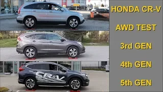 Honda CR-V AWD - 2007 vs 2013 vs 2019 - 4x4 test on rollers