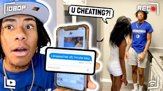 TEXTING MY GIRLFRIEND “I DROPPED HER OFF, IM ON MY WAY PRANK” PRANK!! *she flips!*