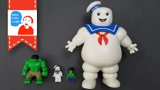 Learning Opposite for kids with Marvel Hulk Ghostbusters Stay Puft Marshmallow Man