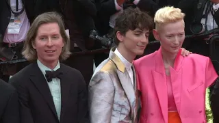 Wes Anderson and cast on Cannes red carpet for "The French Dispatch" | AFP