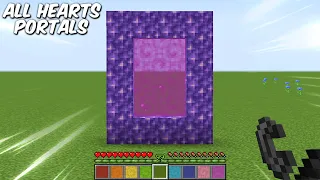 all nether portals with different hearts in Minecraft compilation