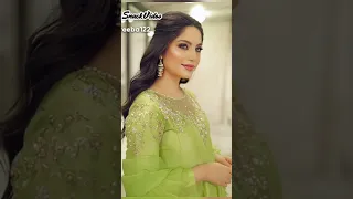 Most beautiful Actor Neelam muneer looking so sweet in green 💚 dress 😍😍🥻