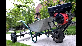 Homemade 200cc WHEELBARROW ON THE FRONT TIRE!?  PART 1