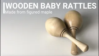 Turning Baby Rattles from Maple wood - quick woodturning project