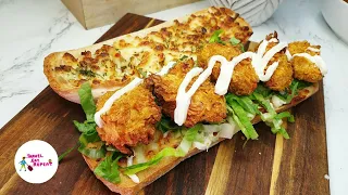 Air Fryer Crispy Popcorn Chicken Sub Sandwich| Ramadan Recipes | Air Fryer Recipes |