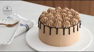 Eggless Soft Moist Mocha Cake | Stable Mocha Cream Frosting