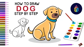 How To Draw Dog Step By Step | coloring dog step by step | Easy dog sketch #332