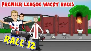 RACE 12 Premier League Wacky Races (Arsenal Tottenham 1-1 Stoke 1-0 Chelsea Highlights)