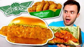 Wingstop’s NEW Carolina Gold BBQ Flavor REVIEW! Sandwich, Wings + Tenders