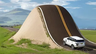 Cars vs. Mega Road Bulge, Low Pipes and Road Restriction: Epic Road Challenge in BeamNG.drive