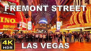 [4K HDR] Fremont Street Las Vegas Walking Tour | April 2024