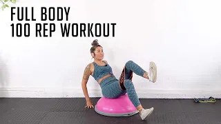 100 Rep Full Body BOSU® Workout | Balance Trainer and Fabric Bands Workout with Trainer Kaitlin