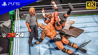 WWE 2K24 - The Rock vs. Triple H | No Holds Barred Match Gameplay | PS5™ [4K60]