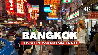 🇹🇭 BANGKOK, THAILAND WALKING TOUR - Chinatown Yaowarat Walking Street [4K Ultra HD - 60 FPS]