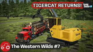 Loading Logs With The Tigercat & Making Hay Bales - The Western Wilds #7 FS22 Timelapse