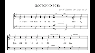 Достойно есть. Подобен: "Небесных чинов" Глас 1. БАС