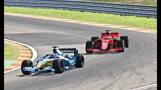 Ferrari F1 2018 vs Renault F1 2005 - Spa