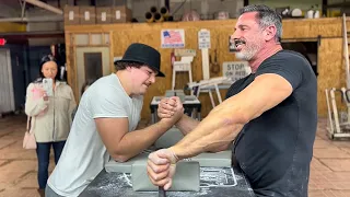 Can we pin the best 240 lbs Arm Wrestler in Michigan?? King of The Table with Dave Shay!