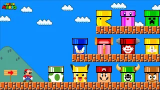 Super Mario Bros. but there are MORE Custom Pipe All Character!