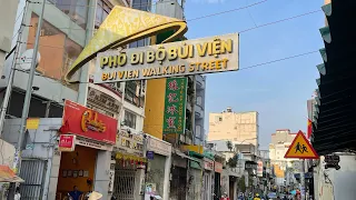 Saigon: Bui Vien in District 1 during the daytime. “Backpacker Area”