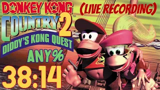 (Former WR) Donkey Kong Country 2 Any% Speedrun in 38:14 [Live Recording]
