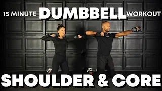 SHOULDERS & CORE // dumbbell workout //15 MIN