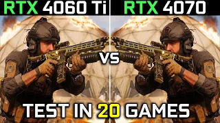 RTX 4060 Ti vs RTX 4070 | Test in 20 Games at 1440p | The Ultimate Comparison! 🔥 | 2023