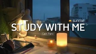 3-HOUR STUDY WITH ME | Calm Piano ️🎹 Rain sounds🌧️ | Pomodoro 50/10 | Rainy Day