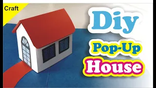 how to make pop up house card/ pop up house card/ pop up house card easy step by step / easy popup