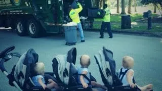 Adorable 2-Year-Old Triplets Are Best Friends With Their Garbage Men