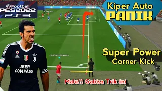 Trik tendangan sudut PES 22 PS3  🎮 Power Shot Corner !! Kiper lawan langsung kaget