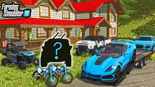 CLEANING OUT GRANDPA'S ABANDONED MANSION! (LIFTED TRUCKS + SUPERCARS) | Farming Simulator 22