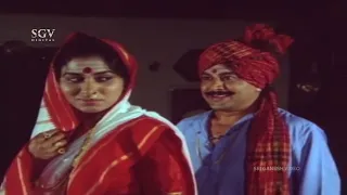 Ramakrishna Comes to Spend Night With Village Gowdati | Sangya Balya Kannada Movie Scene