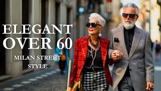 Milan Street Fashion 🌸 Elegant over 50s, 60s, 70s - How people dress in April 2024