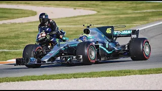 F1 v MotoGP: Lewis Hamilton and Valentino Rossi swap machinery