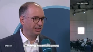 Niels Annen im Interview mit Erhard Scherfer auf dem SPD-Parteitag am 08.12.2019