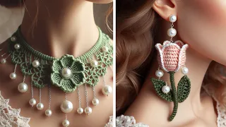 Incredible! Earn $120 a Day with Crochet Necklace and Earrings👌(ideas) #crochet #handmade